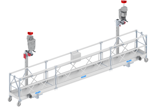 Andamio colgante eléctrico: Plataforma 7m con liras paso