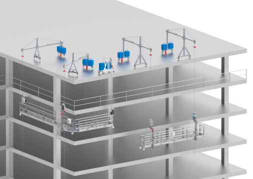 Andamio colgante eléctrico: Edificio con andamio eléctrico